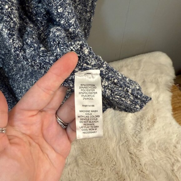 NWT FRYE Women’s Marled Knit Open Cardigan Oversized Sweater Dress Blue Size S - Picture 5 of 6